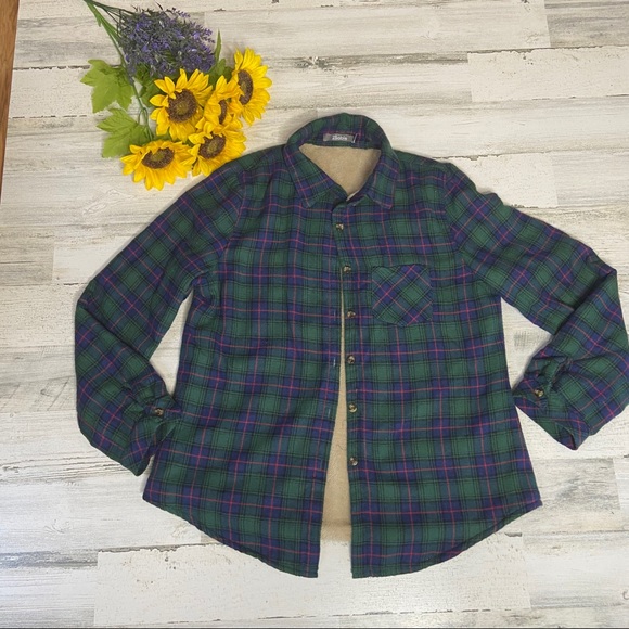 Fleece-lined Flannel Shirt / Jacket / Coat - Picture 7 of 8